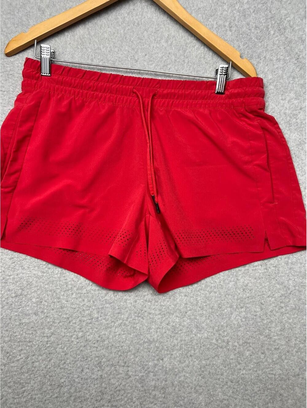 Athleta Womens Size 10 Red High Rise Shorts Athletic Baja Running Active